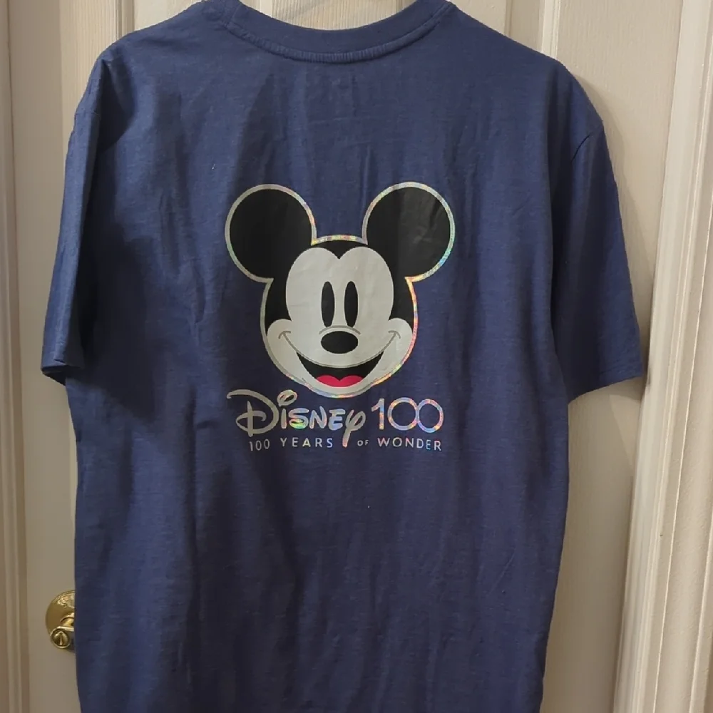 Disney 100 Mickey Mouse Graphic Tee | Blue Anniversary Shirt |Disney Parks Style